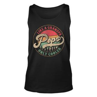 Pops Like A Grandpa Only Cooler Vintage Retro Pops Dad Tank Top | Mazezy