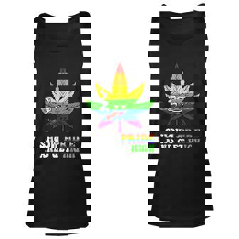 Pride And High Lgbt Weed Cannabis Lover Marijuana Gay Month  Unisex Tank Top