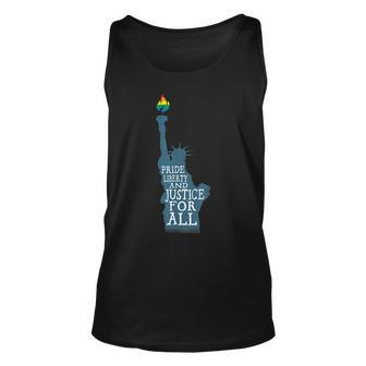 Pride Liberty And Justice For All Lgbt Pride Unisex Tank Top | Mazezy