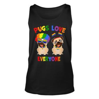 Pride Parade Pugs Love Everyone Lgbt Pugs Gay Pride Lgbt Unisex Tank Top - Seseable