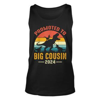 Promoted To Big Cousin 2024 Dinosaur T-Rex Tank Top - Monsterry DE