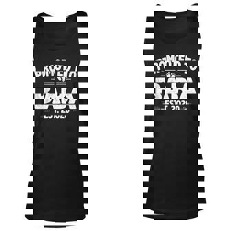 Promoted To Baba Est 2020 Outfit First Father Papa Gifts Unisex Tank Top | Mazezy