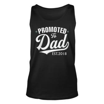 Promoted To Dad Est 2018 New Father Unisex Tank Top | Mazezy