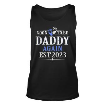 Promoted To Daddy Again 2023 Soon To Be Dad Again Unisex Tank Top - Thegiftio UK