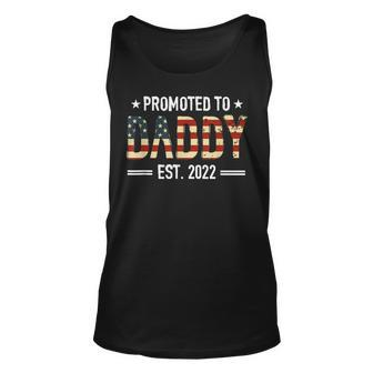 Promoted To Daddy Est 2022 Us Flag New Dad To Be Unisex Tank Top | Mazezy