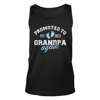 Promoted To Grandpa 2023 Again Gift Gift For Mens Unisex Tank Top | Mazezy