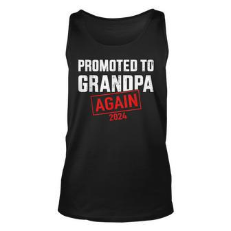 Promoted To Grandpa 2024 Again For New Baby Grandfather Unisex Tank Top | Mazezy CA