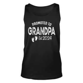 Promoted To Grandpa 2024 Soon To Be Granddad Funny New Dad Unisex Tank Top - Thegiftio UK