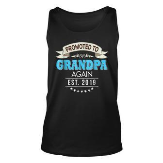 Promoted To Grandpa Again Est 2019 New Unisex Tank Top | Mazezy