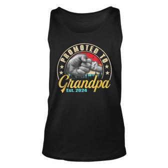 Promoted To Grandpa Est 2024 Men Vintage First Time Grandpa Unisex Tank Top - Seseable