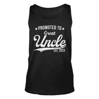 Promoted To Great Uncle 2023 Soon To Be Pregnancy Matching Unisex Tank Top - Monsterry AU