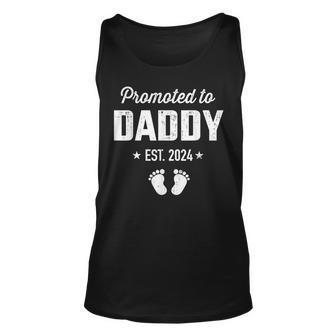 Promoted To New Daddy 2024 Soon To Be Dad Fathers Day Unisex Tank Top - Seseable