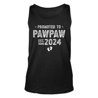 Promoted To Pawpaw 2024 Soon To Be Pawpaw Unisex Tank Top - Monsterry