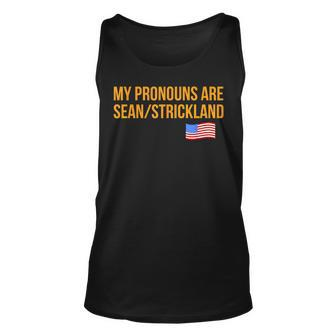 My Pronouns Are Sean Strickland America Flag Tank Top | Mazezy