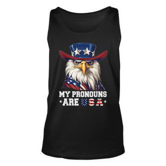 My Pronouns Are Usa Eagle 4Th Of July American Tank Top | Mazezy
