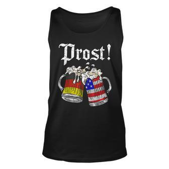 Prost German Drinking American Flag Oktoberfest Tank Top - Monsterry