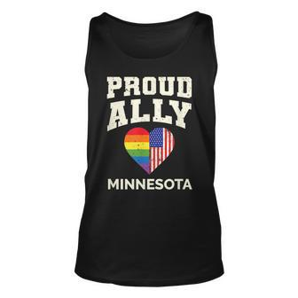 Proud Ally Gay Pride Flag Gender Equality Minnesota Unisex Tank Top | Mazezy