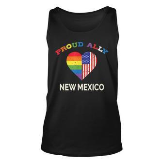 Proud Ally Gay Pride Flag Gender Equality New Mexico Unisex Tank Top | Mazezy