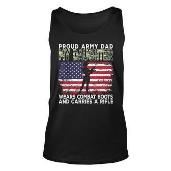 Proud Army Dad My Daughter Wears Combat Boots Fathers Day Unisex Tank Top | Mazezy