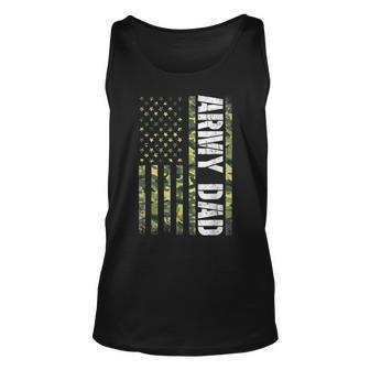 Proud Army Dad United States Usa Flag Gift For Fathers Day Unisex Tank Top | Mazezy