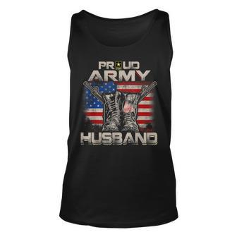 Proud Army Husband America Flag Us Military Pride Unisex Tank Top | Mazezy DE