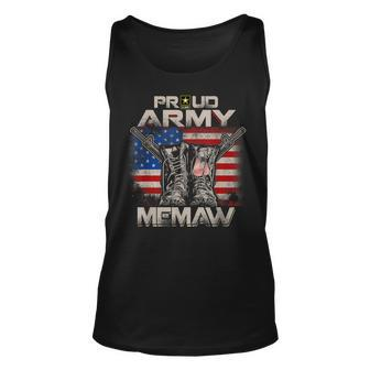 Proud Army Memaw America Flag Us Military Pride Unisex Tank Top | Mazezy