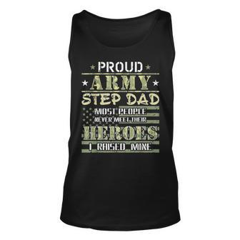 Proud Army Stepdad I Raised My Heroes Camo Army Step Dad Tank Top | Mazezy