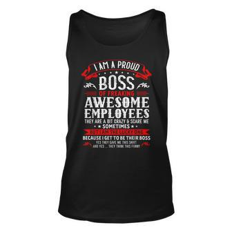 I Am A Proud Boss Of Freaking Awesome Employees Job Tank Top - Seseable