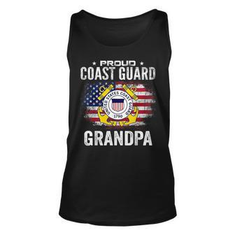 Proud Coast Guard Grandpa With American Flag Veteran Veteran Tank Top | Mazezy