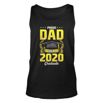 Proud Dad Of A 2020 Graduate College Senior Father Unisex Tank Top | Mazezy