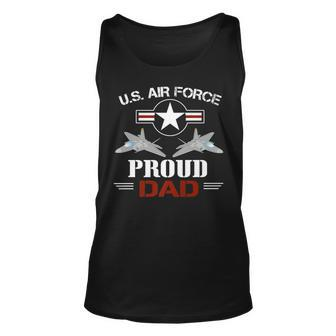 Proud Dad Of A Air Force Veteran American Military Unisex Tank Top | Mazezy