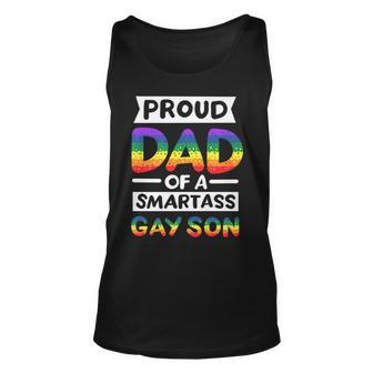 Proud Dad Of A Smartass Gay Son Funny Lgbt Pride Month Men   Unisex Tank Top