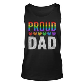 Proud Dad Of Gay Lesbian Lgbt Family Matching Pride Ally Unisex Tank Top | Mazezy
