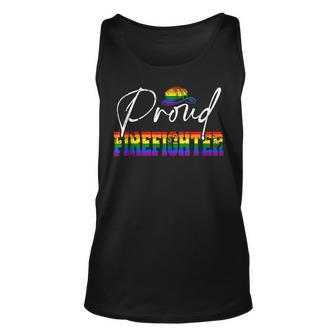 Proud Firefighter Pride Lgbt Flag Matching Gay Lesbian Tank Top | Mazezy