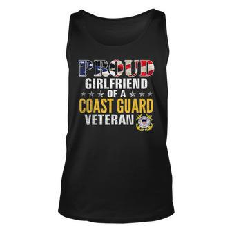 Proud Girlfriend Of A Coast Guard Veteran American Flag Veteran Tank Top | Mazezy