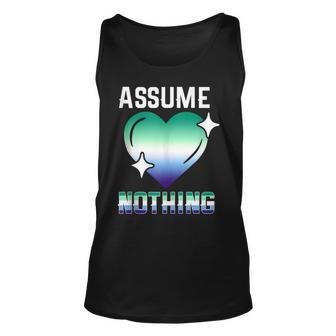 Proud Mlm Pride Funny Assume Nothing Gay Male Mlm Flag Unisex Tank Top | Mazezy