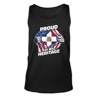 Proud Of My Heritage - Dominican Republic American Flag Unisex Tank Top - Seseable