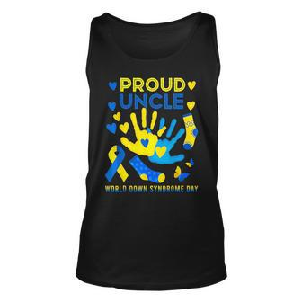 Proud Uncle T21 World Down Syndrome Awareness Day Ribbon Unisex Tank Top | Mazezy