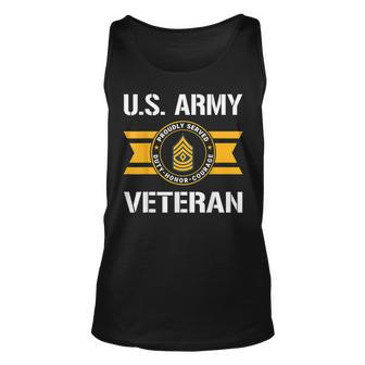 Proudly Served Us Army Veteran E8 First Sergeant Unisex Tank Top | Mazezy