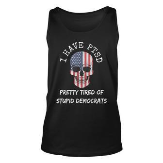 I Have Ptsd Pretty Tired Of Stupid Democrats American Skull Tank Top | Mazezy