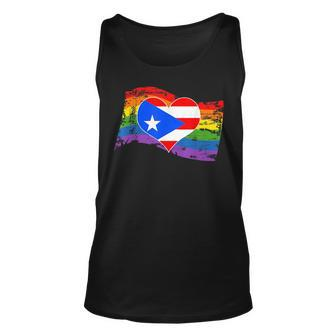 Puerto Rico Rican Gay Pride Flag T Lgbt Distressed Unisex Tank Top | Mazezy