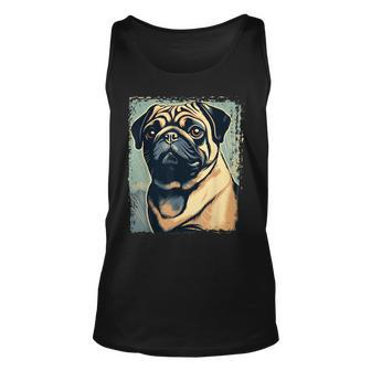 Pug Pug Owner Watercolor Pug Lover Tank Top - Monsterry