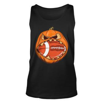 Pumpkin Football Halloween Team Vintage Football Football Tank Top | Mazezy
