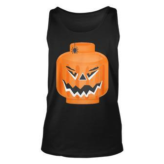 Pumpkin Jack O Lantern Building Brick Head Family Matching Tank Top | Mazezy