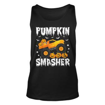 Pumpkin Smasher Halloween Monster Truck Lover Boys Toddler Tank Top - Monsterry