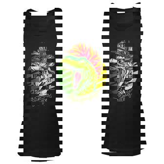 Punk Rock Mohawk Dinosaur Trex Retro 80S 90S Rocker Gift For Women Unisex Tank Top - Thegiftio UK