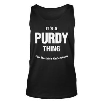 Purdy Thing Last Name Surname Last Name Tank Top | Mazezy