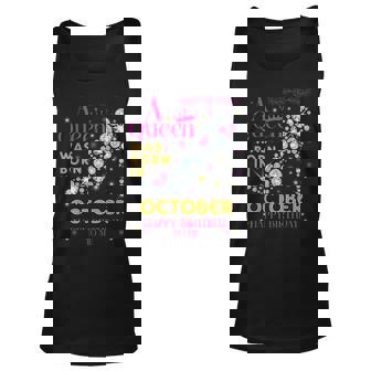 A Queen Was Born In October Happy Birthday To Me Tank Top - Seseable