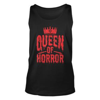 Queen Of Horror For Scary Films Lover Halloween Fans Halloween Tank Top | Mazezy
