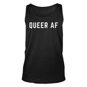 Queer Af Gay Pride Lesbian Trans Bisexual Lgbt Lgbtq Unisex Tank Top | Mazezy CA